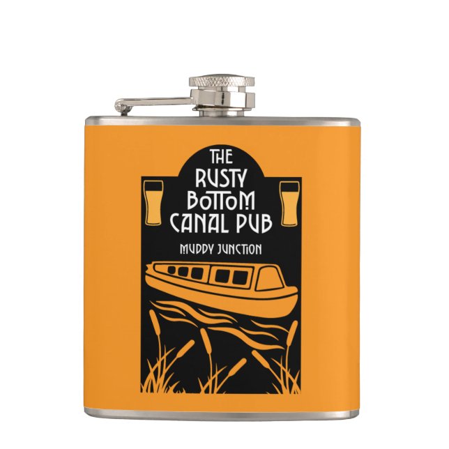 Best Narrowboat Pubs   Hip Flask (Front)