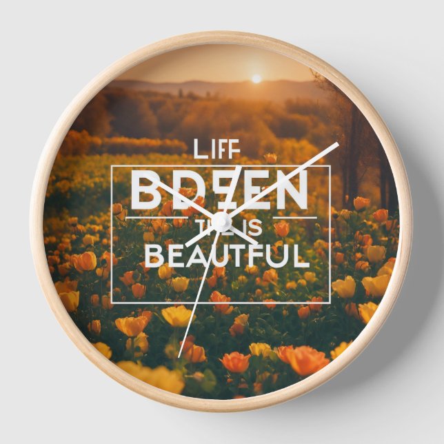 Best nature morning glory design wall clock (Front)