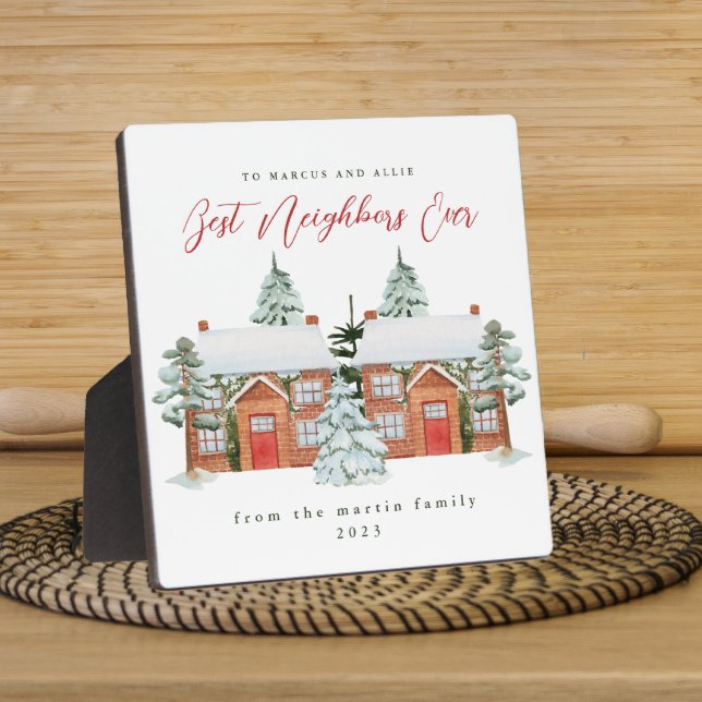 Best Neighbours Ever Illustrated Homes Christmas Plaque (Creator Uploaded)