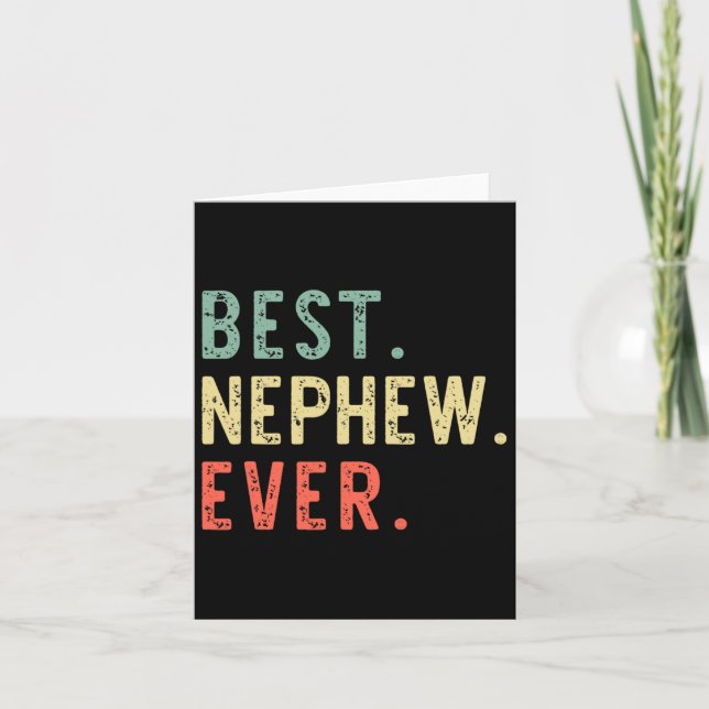 Best Nephew Ever Family Funny Vintage Retro  Card (Front)