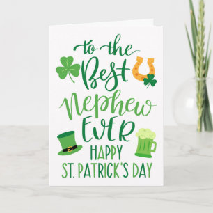 Best Nephew Ever St Patrick's Day Typography Card