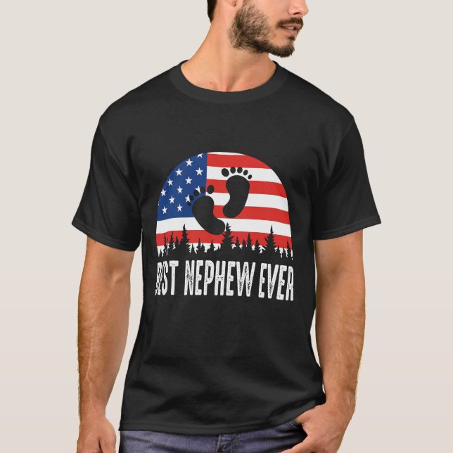 Best Nephew Ever US Flag T-Shirt (Front)