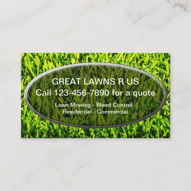 Best New Local Lawn Service Business Cards (Front)