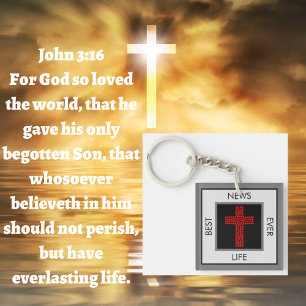 Best News Ever John 3:16 Gospel Tract  Key Ring