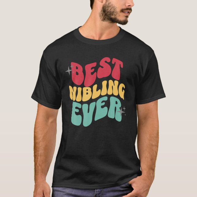 Best Nibling Ever Gender Neutral Nephew Niece Retr T-Shirt (Front)