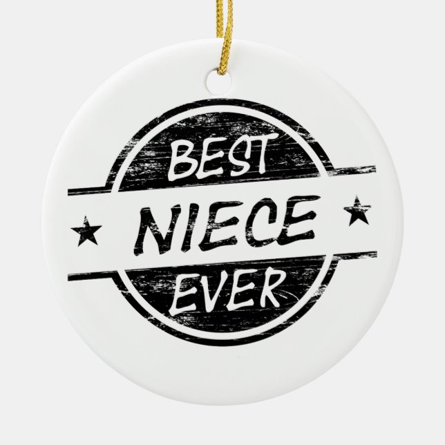 Best Niece Ever Black Ceramic Tree Decoration (Front)