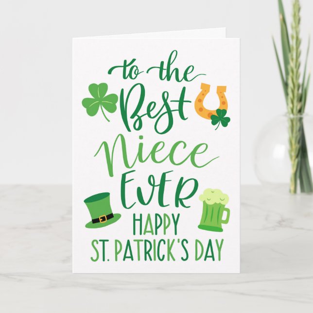 Best Niece Ever for St Patrick's Day  Card (Front)
