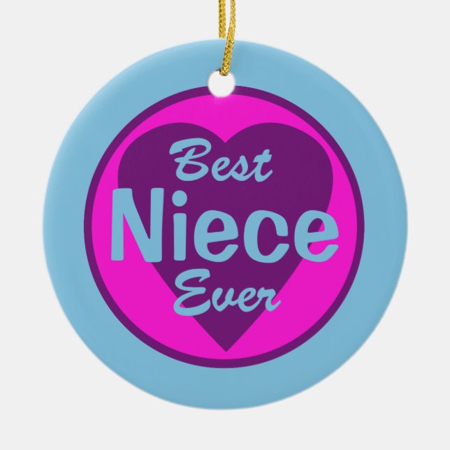 Best Niece Ever Personalised Ornament (Front)