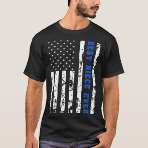 Best Niece Ever US Vintage Flag Patriotic Family T-Shirt