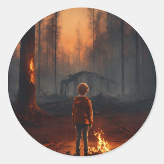 best night view classic round sticker