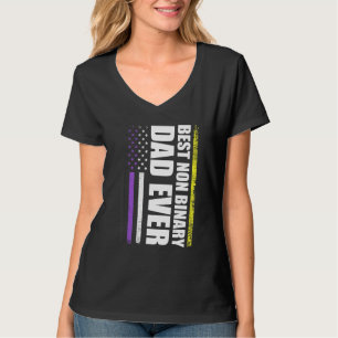 Best Non Binary Dad Ever Nonbinary Flag Pride Mont T-Shirt