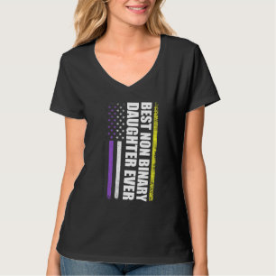 Best Non Binary Daughter Ever Nonbinary Flag Pride T-Shirt