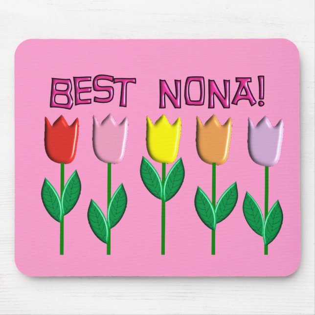 Best Nona Tulips Design Mouse Mat (Front)
