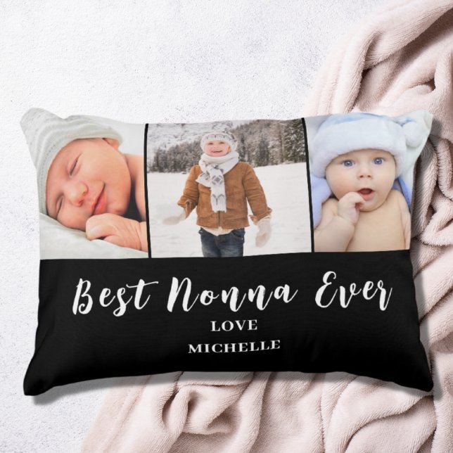 Best Nonna 3 Photo Collage Name  Decorative Cushion (Creator Uploaded)