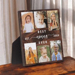 Best Nonna Ever - Grandchildren Wood Photo Collage Plaque