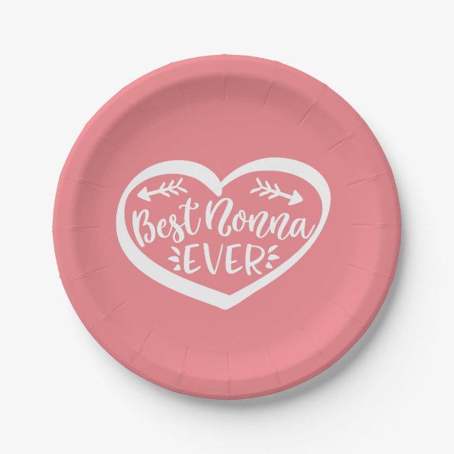 Best Nonna Ever Paper Plate (Front)