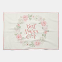 Best Nonna Ever Pink & Green Floral Wreath