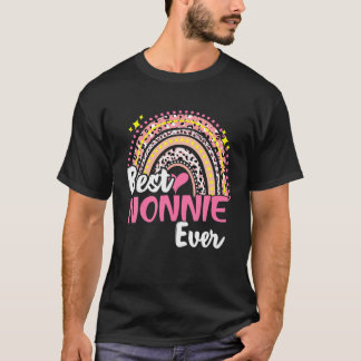 Best Nonnie Ever Funny Pink Leopard Rainbow Mother T-Shirt
