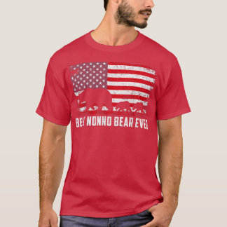 Best Nonno Bear Ever USA American Flag Father's Da T-Shirt