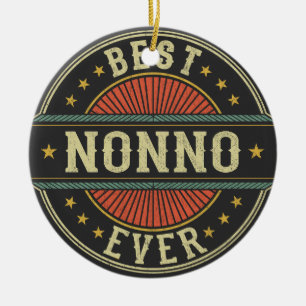 Best Nonno Ever Retro Vintage Grandpa Fathers Day Ceramic Tree Decoration