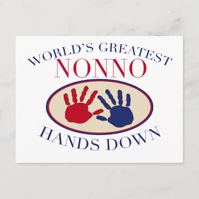 Best Nonno Hands Down Postcard (Front)