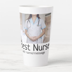 Best nurse add photo name text medical doctor hosp latte mug