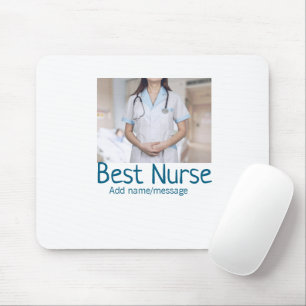 Best nurse add photo name text medical doctor hosp mouse mat