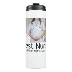 Best nurse add photo name text medical doctor hosp thermal tumbler