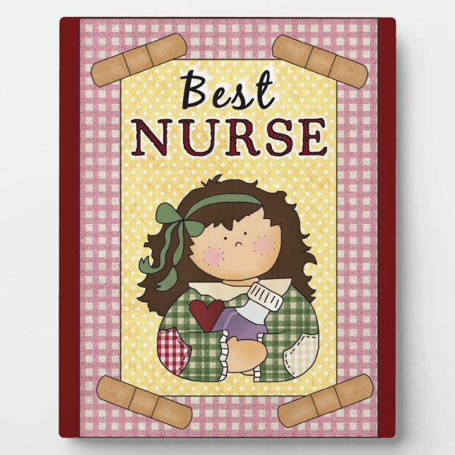 Best Nurse cartoon plaque (Front)
