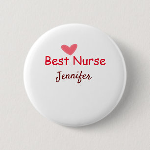 Best nurse ever add name text hospital medical sta 6 cm round badge