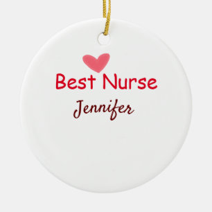 Best nurse ever add name text hospital medical sta ceramic tree decoration