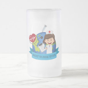 Best Nurse Ever Frosted Glass Beer Mug