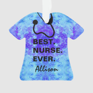 Best Nurse Ever Stethoscope Scrub Top Custom Ornament