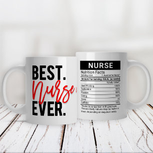 Best Nurse Ever with Nutrition Facts, Coffee Mug