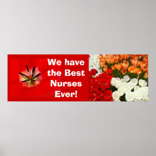 Best Nurses Ever poster banner Tulip Flowers