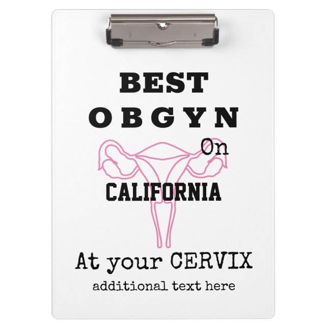 Best OBGYN on Town/City Gynaecologist Obstetrician Clipboard (Front)