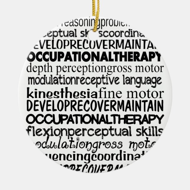 Best Occupational Therapy Gifts Ceramic Tree Decoration (Front)