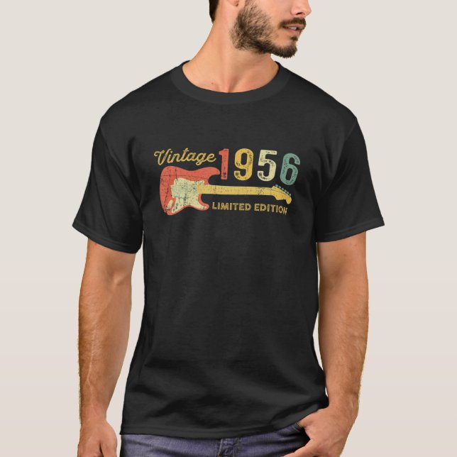 Best Of 1956 Birthday Gifts - Guitar Lovers 66Th B T-Shirt (Front)