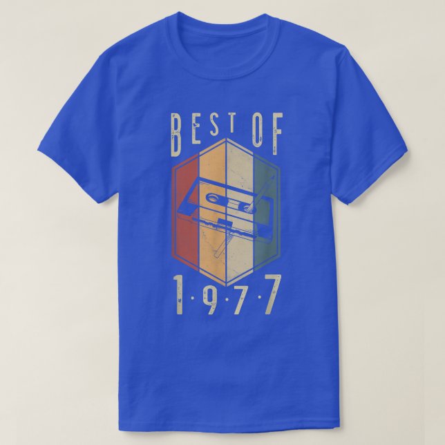 Best Of 1977 45 Year Old Gifts Cassette Tape 45th  T-Shirt (Design Front)