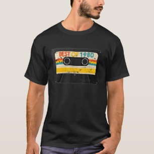 Best Of 1980 43rd Birthday Cassette Tape Vintage T-Shirt