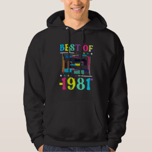Best Of 1981 Birthday Retro Birth Year Cassette Ta Hoodie