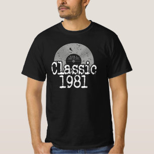 Best Of 1981 Classic Vinyl, Born In 1981 Birthday  T-Shirt
