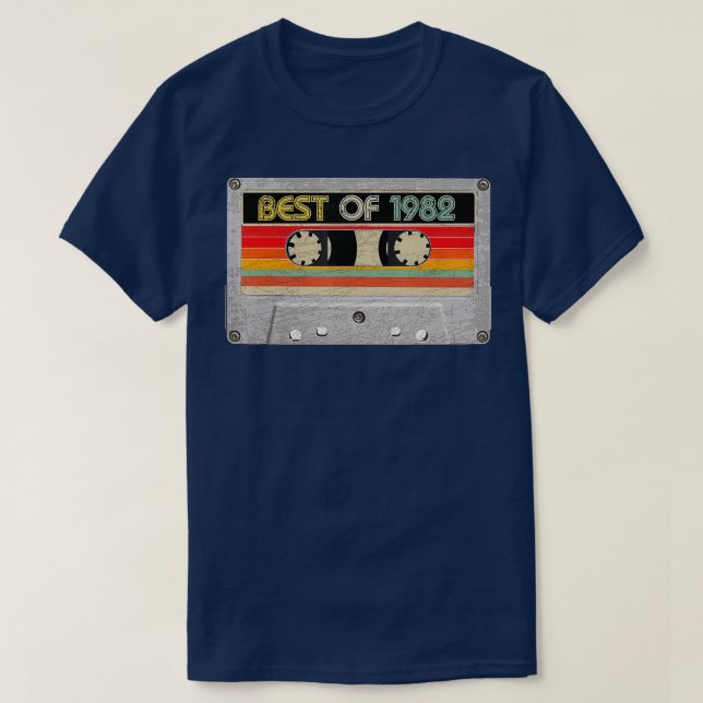 Best Of 1982 40th Birthday Cassette Tape  T-Shirt (Design Front)