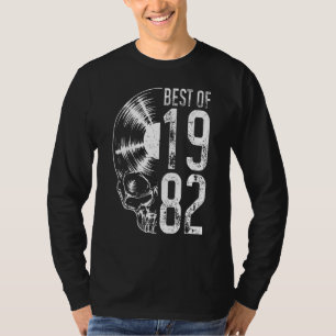 Best Of 1982 Vintage Vinyl Record Gothic Skull Lp T-Shirt