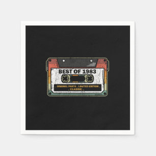Best Of 1983 Vintage Cassette Funny Birthday Gift Napkin
