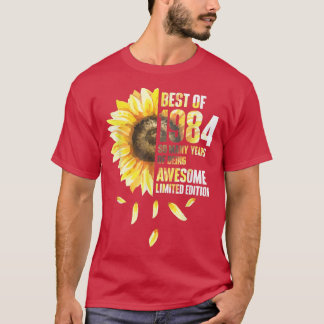 Best Of 1984 Sunflower Year Of Birth Birthday  T-Shirt