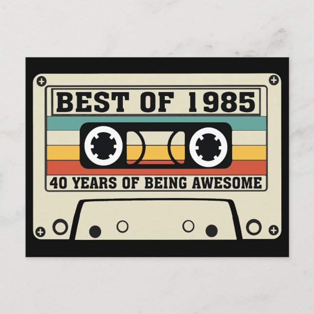 Best of 1985 40 years of being awesome holiday postcard (Front)