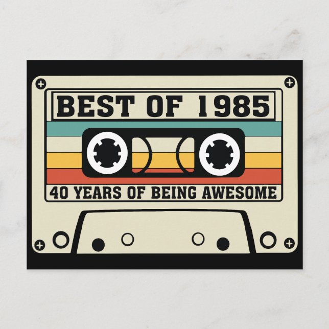 Best of 1985 40 years of being awesome holiday postcard (Front)