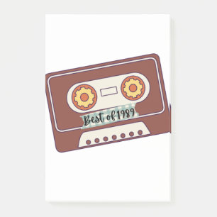 best of 1989-cassette tape with the best of 1989. post-it notes