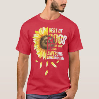 Best Of 2008 Sunflower Year Of Birth Birthday  T-Shirt